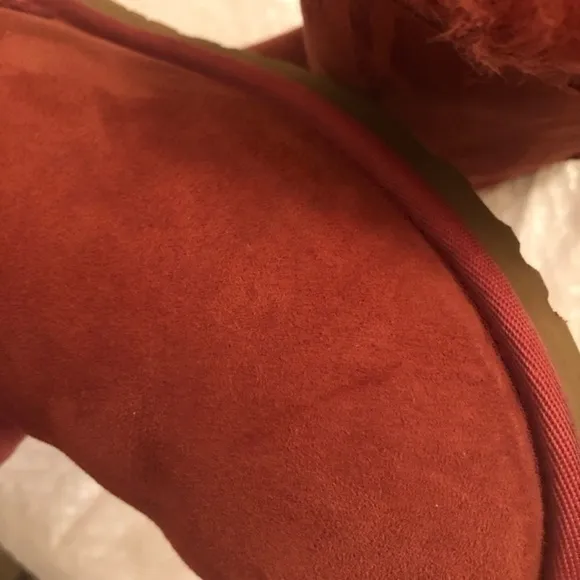 Ugg Australia dark pink shearling suede Eva boots 9