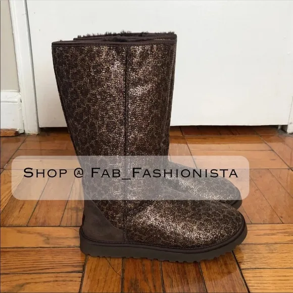 UGG Australia leopard print winter boots size 7