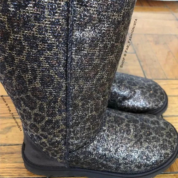UGG Australia leopard print winter boots size 7