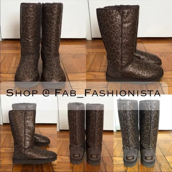 UGG Australia leopard print winter boots size 7
