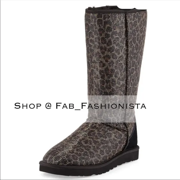 UGG Australia leopard print winter boots size 7