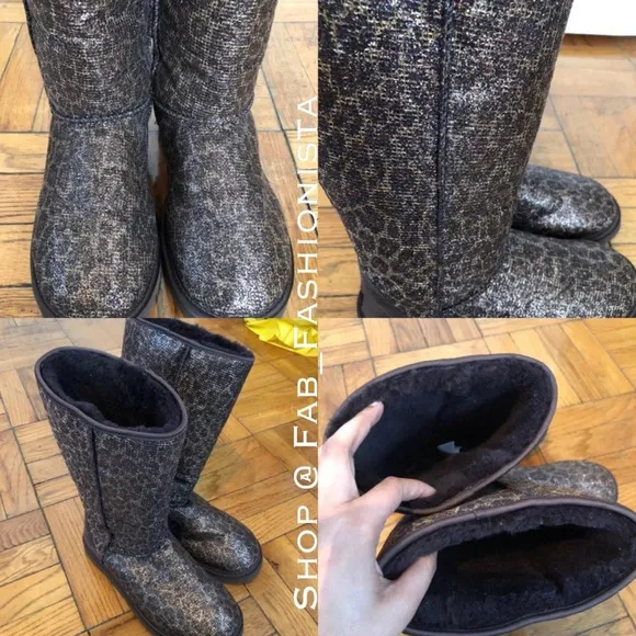 UGG Australia leopard print winter boots size 7