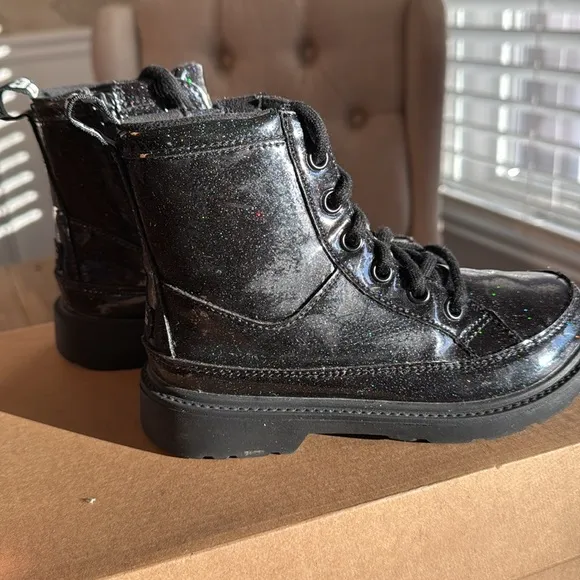 UGG Black Glitter Robley Boots Kids little girls Size 13