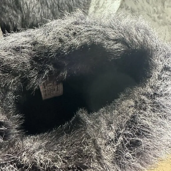 Ugg Boots Womens 7 Tall Rosana Water Resistant Sheepskin Fur Tocana  Black Suede