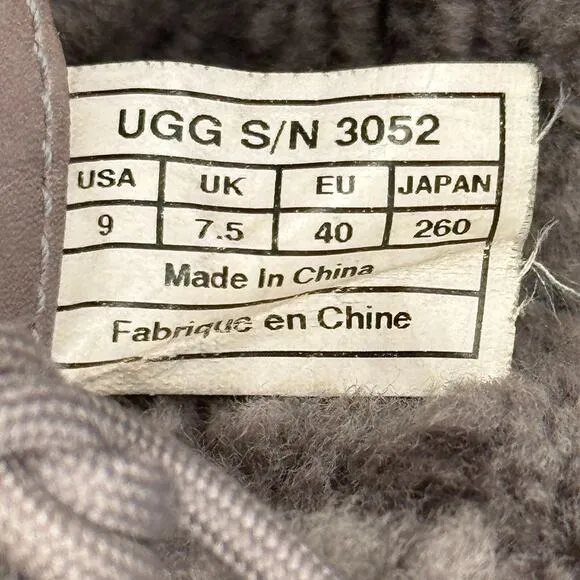 UGG Boots Womens Size 9 Adirondack II Round Toe Waterproof Winter Grey 3052