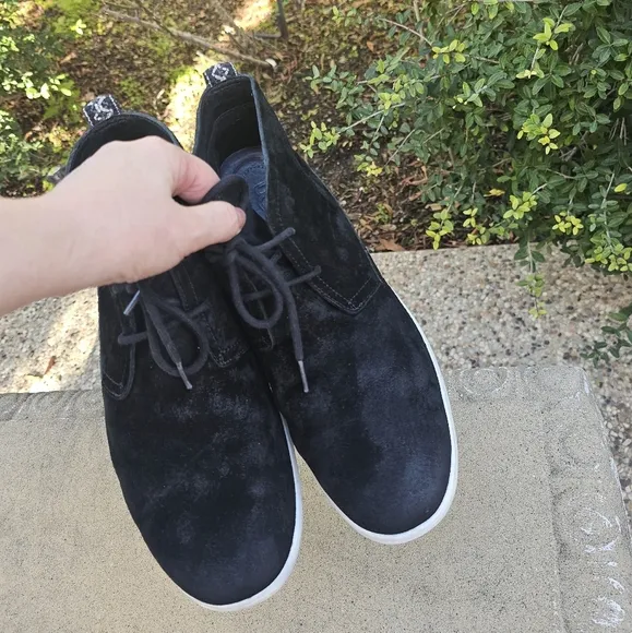 Ugg CHUKKA BOOT FREAMON BLACK WHITE TWINSOLE Black Suede Men's Shoes 11,5