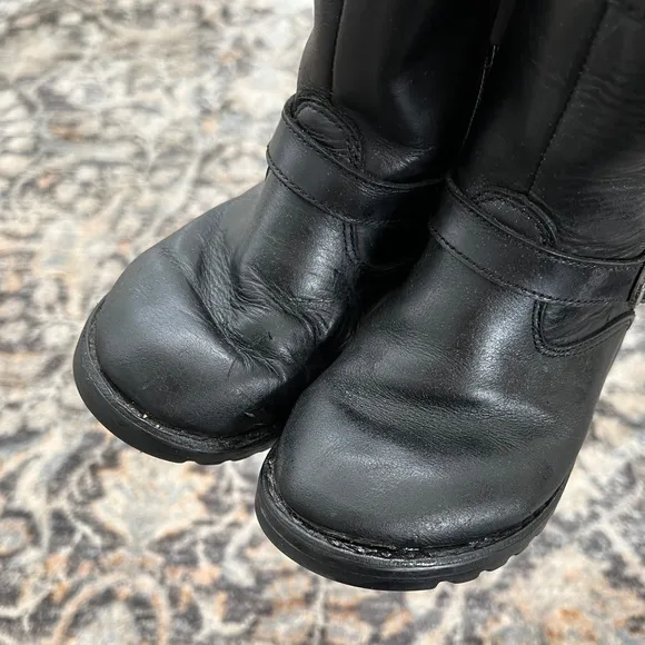 UGG Harwell‎ Black Leather Buckle Moto Winter Boots