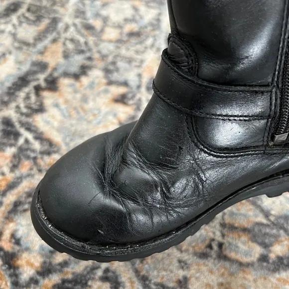UGG Harwell‎ Black Leather Buckle Moto Winter Boots