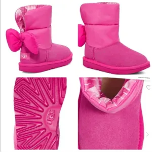 UGG Kid's Bailey Bow Maxi Winter Boots Pink NWOB Big Girl 5/Women's 7