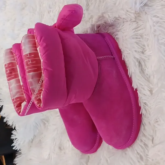 UGG Kid's Bailey Bow Maxi Winter Boots Pink NWOB Big Girl 5/Women's 7