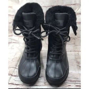 UGG Kids Winter Boots Butte II US Size 5 (Big Kids) S/N 1098890K Black