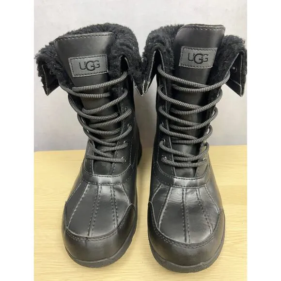 UGG Kids Winter Boots Butte II US Size 5 (Big Kids) S/N 1098890K Black