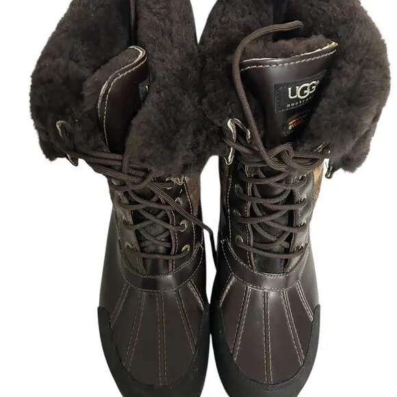 UGG Men Size 13 Brown Waterproof Fur Vibram Leather Snow Gore-Tex Boots …