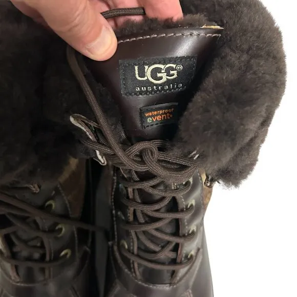 UGG Men Size 13 Brown Waterproof Fur Vibram Leather Snow Gore-Tex Boots …