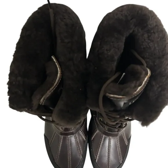 UGG Men Size 13 Brown Waterproof Fur Vibram Leather Snow Gore-Tex Boots …