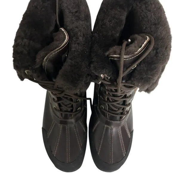 UGG Men Size 13 Brown Waterproof Fur Vibram Leather Snow Gore-Tex Boots …