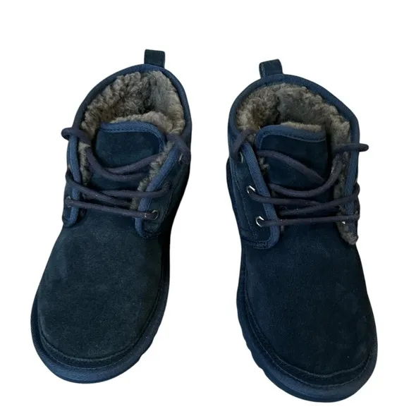 UGG Neumel Navy Blue suede with Sherpa lining like new boots size men’s 7