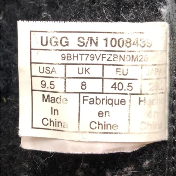 UGG Simmens Waterproof Black Leather Winter Boots 9.5