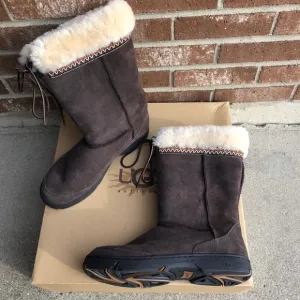 UGG Winter Boots Ultimate Cuff Chocolate Brown Size 11