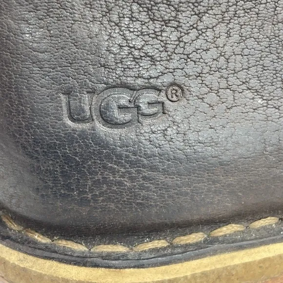 Ugg Womens 8 Shoes Clementine Brown Leather Boots Shearling Sherpa Ankle Bootie