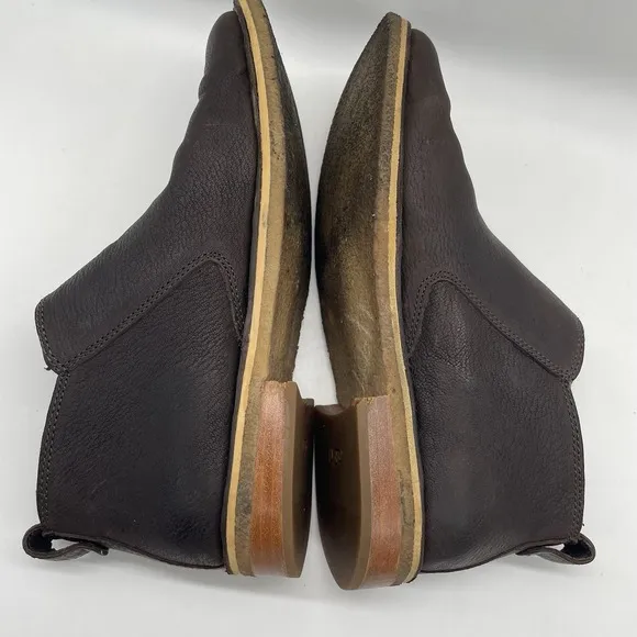 Ugg Womens 8 Shoes Clementine Brown Leather Boots Shearling Sherpa Ankle Bootie