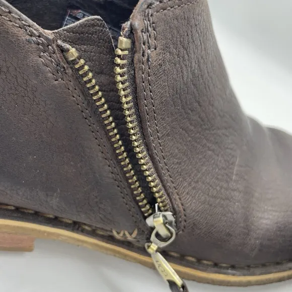 Ugg Womens 8 Shoes Clementine Brown Leather Boots Shearling Sherpa Ankle Bootie