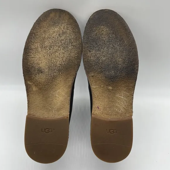 Ugg Womens 8 Shoes Clementine Brown Leather Boots Shearling Sherpa Ankle Bootie