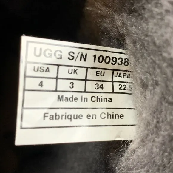 UGG Youth Grey Suede Shearling Lined Harness Boot Size 4