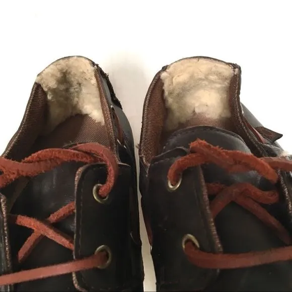 UGG brown leather boat/deck loafer shoes 11