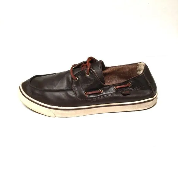 UGG brown leather boat/deck loafer shoes 11