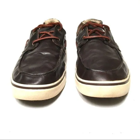 UGG brown leather boat/deck loafer shoes 11