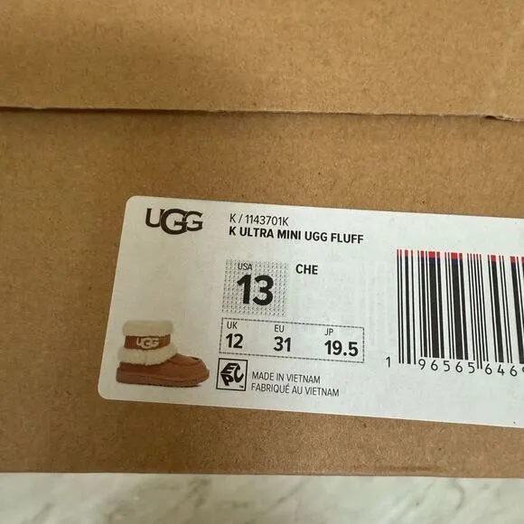 Ultra Mini UGG Fluff girls winter boots sis 13 NWB