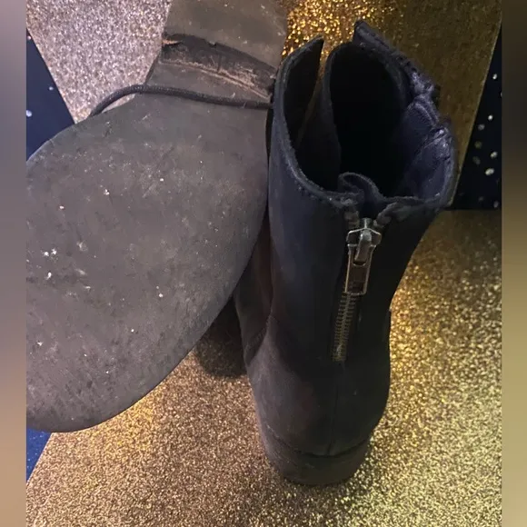 UNBRANDED SUEDE WINTER LEATHER EDGY MOTO BLACK  LACE Boots FLAWED ADORABLE