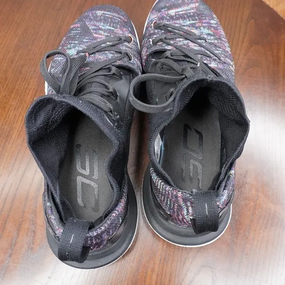Under Armour Curry 5 Tokyo Night Shoes Men's Size 8 Black Multicolor Sneakers