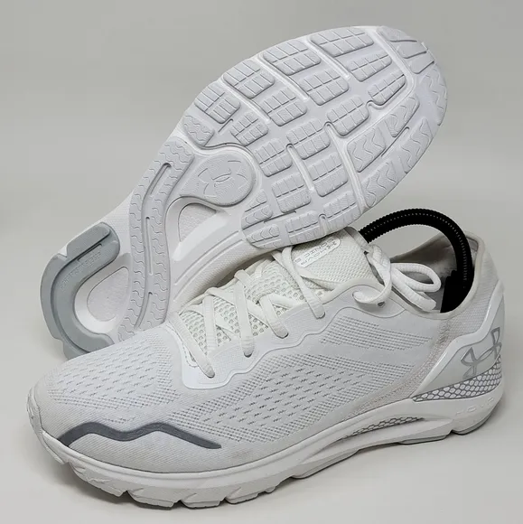 Under Armour HOVR Sonic 6 White Silver 3026121-100 Men's Sz 8.5 Running Shoes