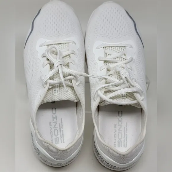 Under Armour HOVR Sonic 6 White Silver 3026121-100 Men's Sz 8.5 Running Shoes