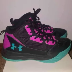 Under Armour Kids' Black and Pink Athletic Shoes