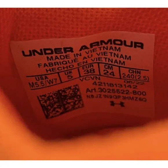 Under Armour UA HOVR Phantom 3 Storm Running Shoes Orange | Women's Size 7 NEW