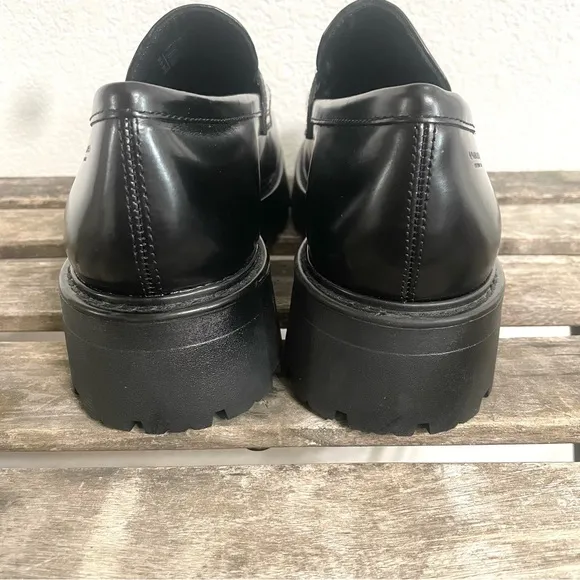 Vagabond Womens Shoes Loafers Cosmo 2.0 Black Leather Slip Loafer Size 10