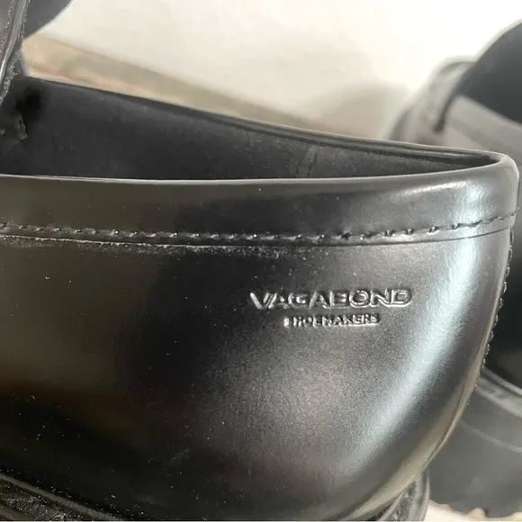 Vagabond Womens Shoes Loafers Cosmo 2.0 Black Leather Slip Loafer Size 10