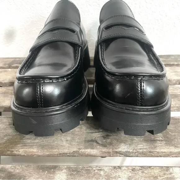 Vagabond Womens Shoes Loafers Cosmo 2.0 Black Leather Slip Loafer Size 10