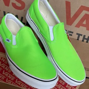Vans Classic Slip On Neon Green Gecko/True White sneakers WMNS