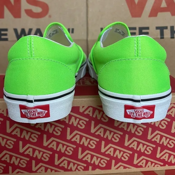 Vans Classic Slip On Neon Green Gecko/True White sneakers WMNS