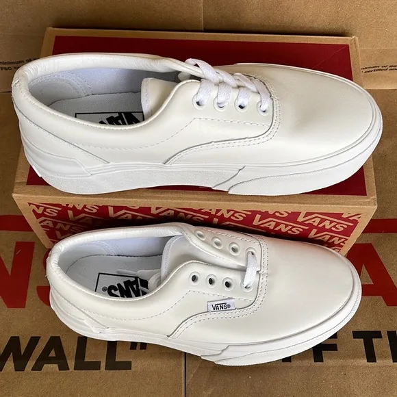 Vans Era Stacked Leather True White/True White WMNS platforms