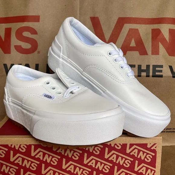 Vans Era Stacked Leather True White/True White WMNS platforms