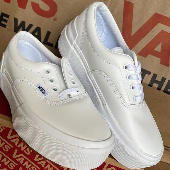 Vans Era Stacked Leather True White/True White WMNS platforms