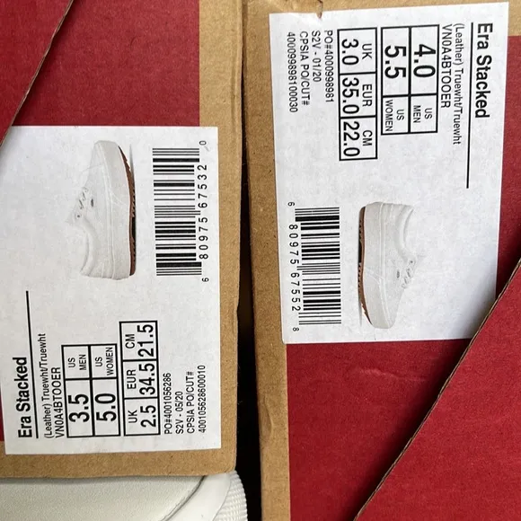 Vans Era Stacked Leather True White/True White WMNS platforms