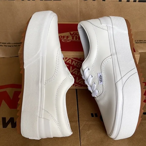 Vans Era Stacked Leather True White/True White WMNS platforms