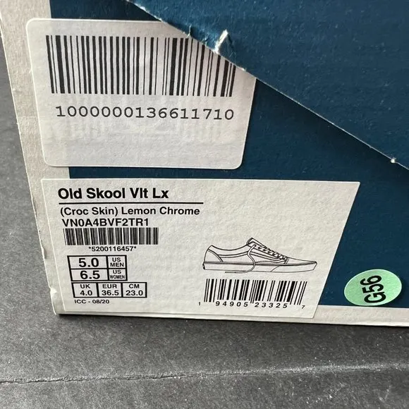 VANS Old Skool LX Croc Skin Lemon Chrome Sneakers
