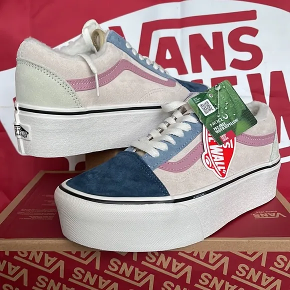 Vans Old Skool Stacked Pig Suede/Sherpa Multi CoVNOA7Q5MMULWMNS Platforms